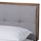 Baxton Studio Alke Light Grey Upholstered Walnut Wood Full Size Platform Bed 163-10476 - alternate 6